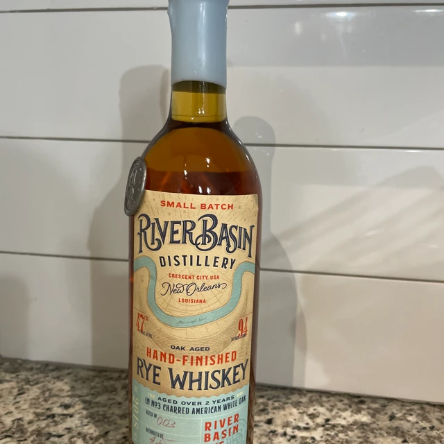 River basin hand finished rye whiskey