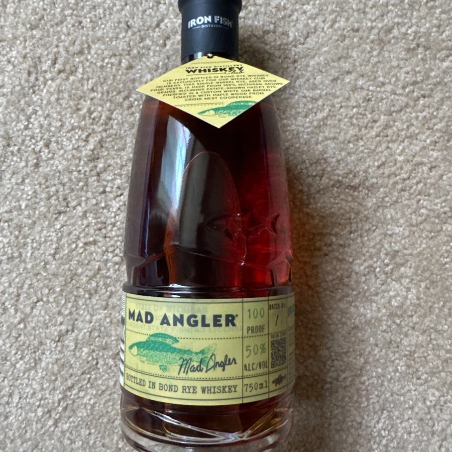 Iron Fish Distillery Mad Angler Bottle In Bond Rye Whiskey (Batch 1 - Whiskey Club exclusive)