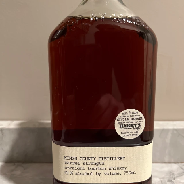 Kings County Single Barrel Barrel Strength Straight Bourbon (Harry's)