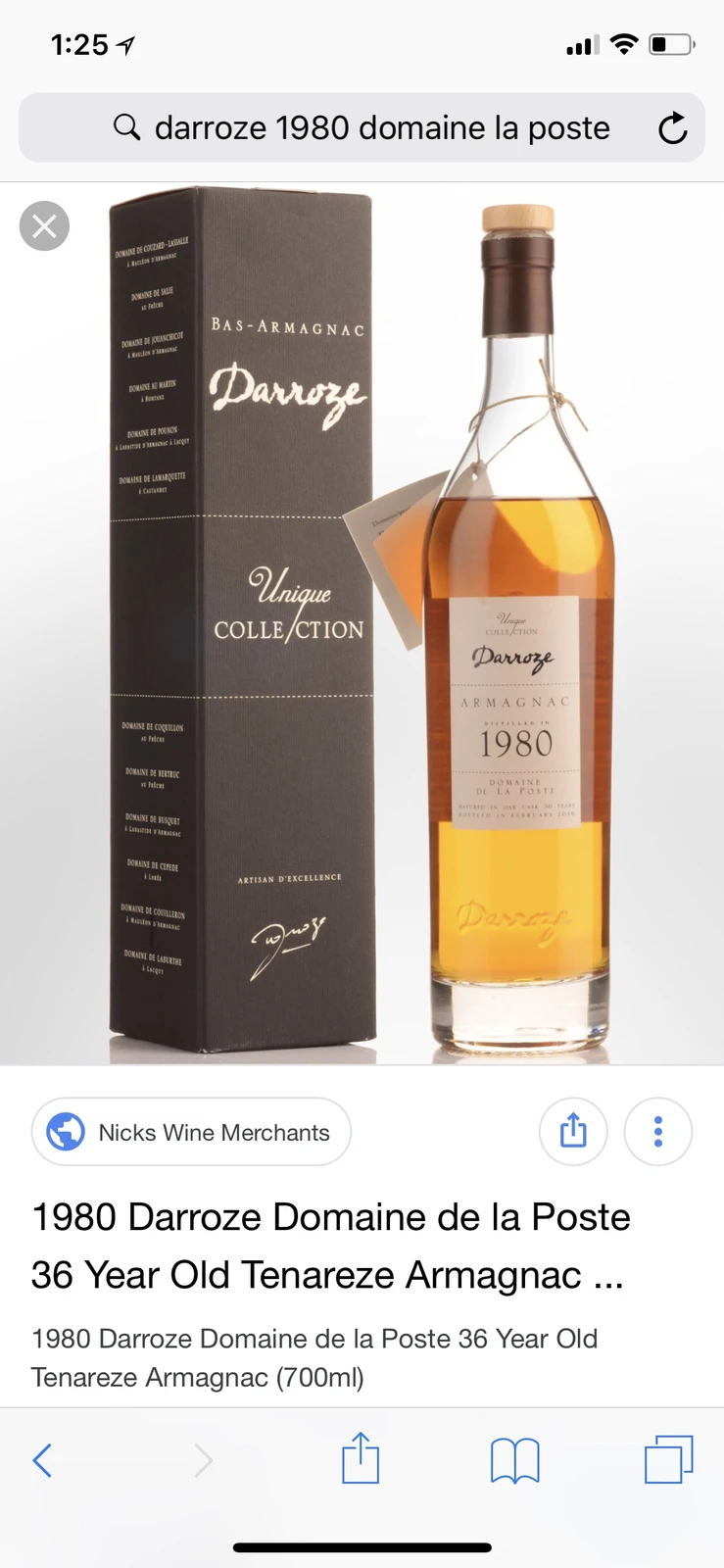 Darroze "Domaine de la Poste" 1980 Armagnac