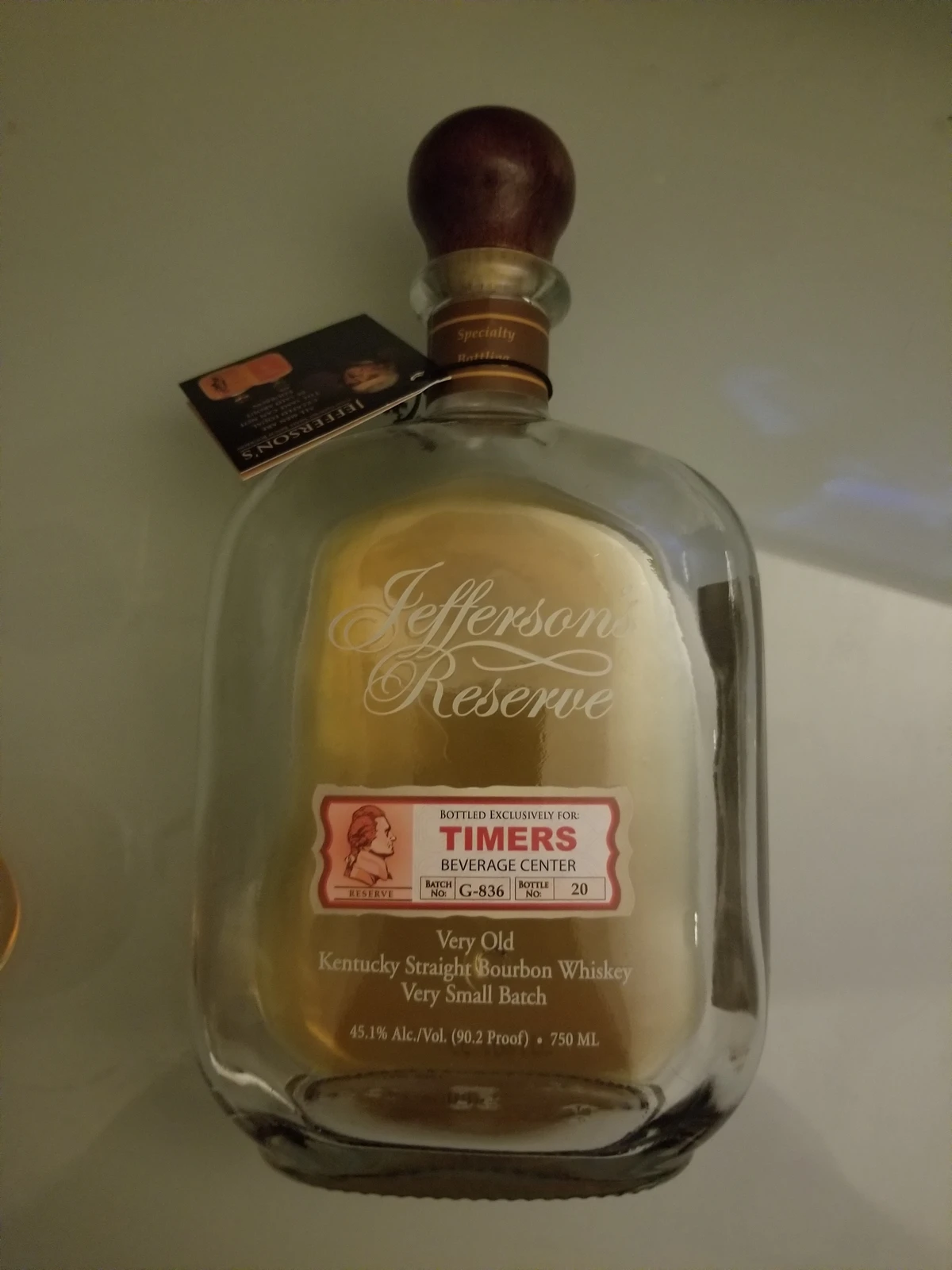 Jefferson's Reserve Very Old Bourbon Batch G-836 (Timers)