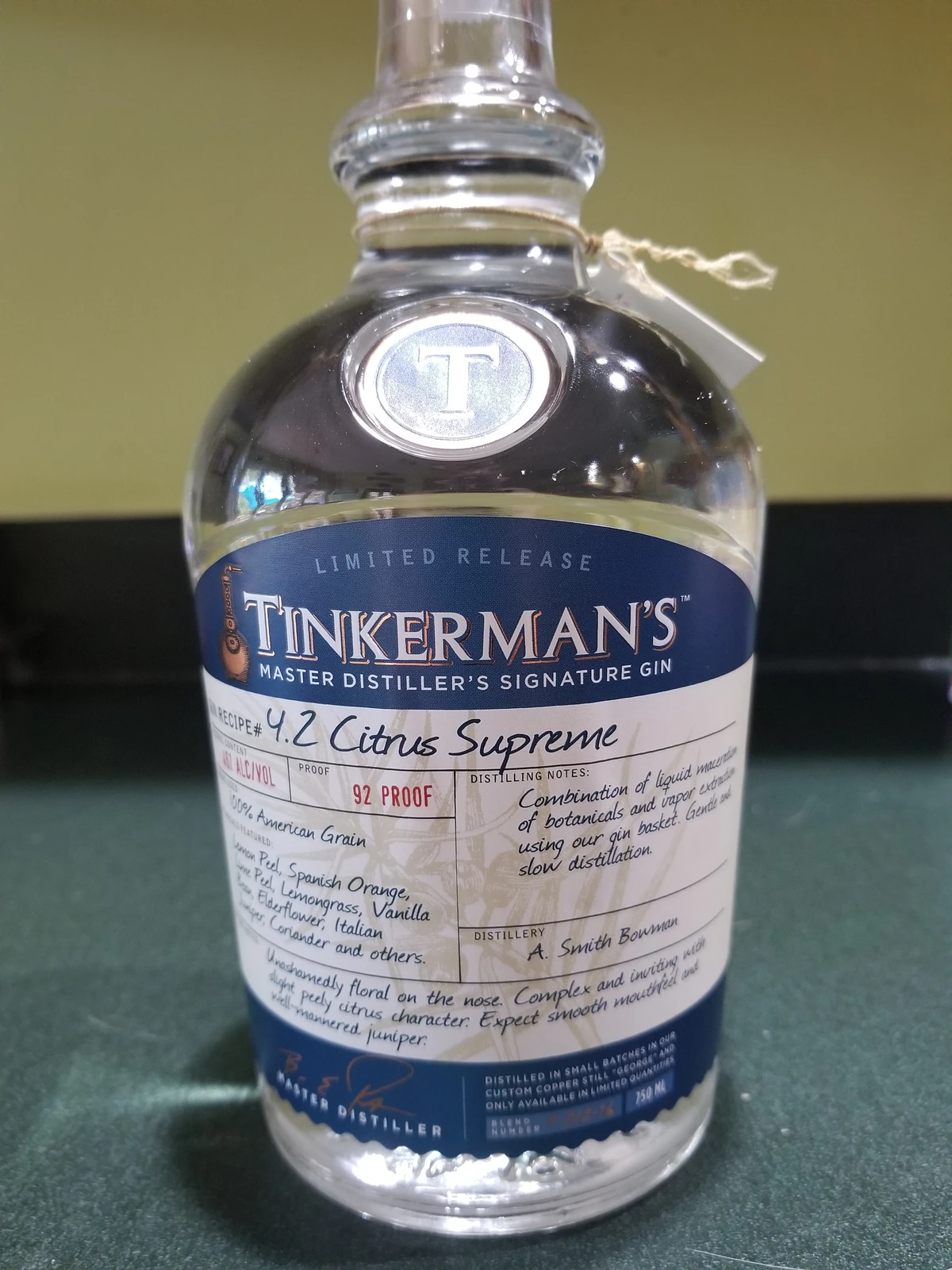 Tinkerman's Citrus Supreme Gin