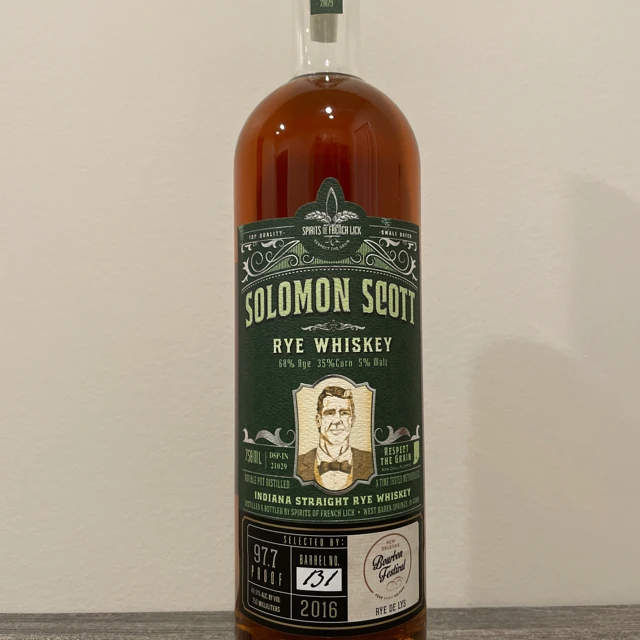 Solomon Scott Rye Whiskey (New Orleans Bourbon Festival)