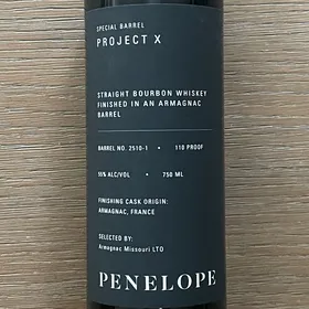 Penelope Project X Straight Bourbon Whiskey Finished In An Armagnac Barrel - Armagnac Missouri LTD