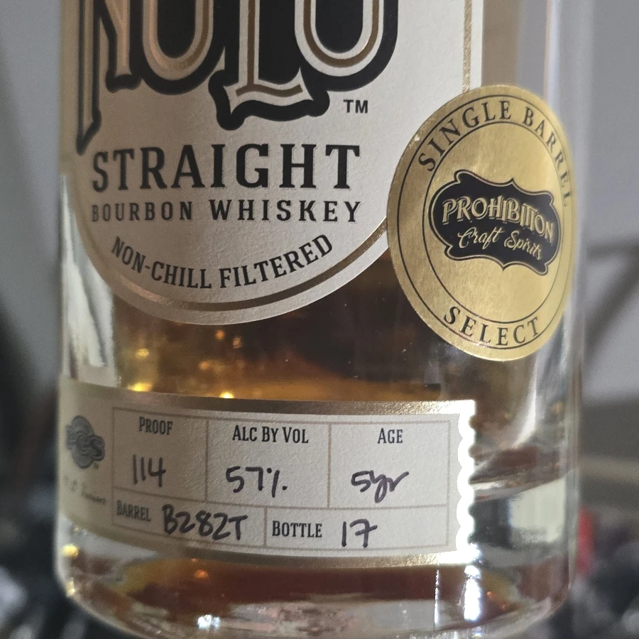 NuLu Toasted Straight Bourbon Single Barrel Select (Prohibition Craft Spirits)